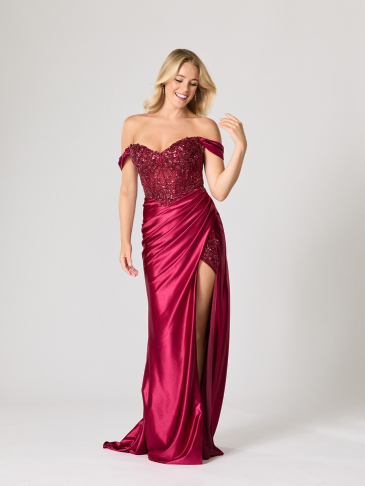 Tiffanys Gia Wine TFY Prom Dress
