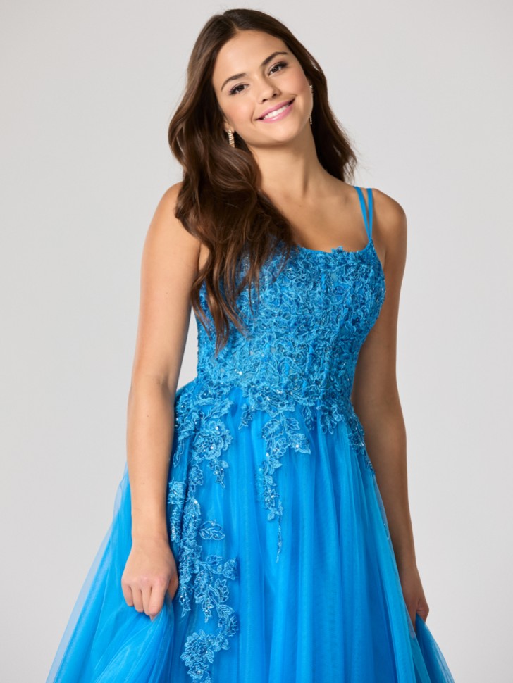 Tiffanys Luisa Peacock Blue TFY Prom Dress