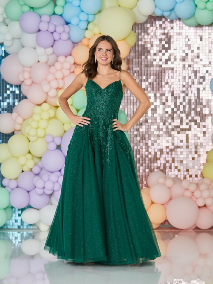 Tiffanys Nancy Dark Green Prom Dress