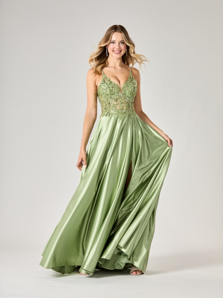 Tiffanys Saylor Robe de bal de fin d'année vert sauge TFY