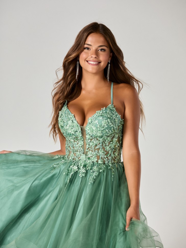 Tiffanys Trinity Sage Green TFY Prom Dress