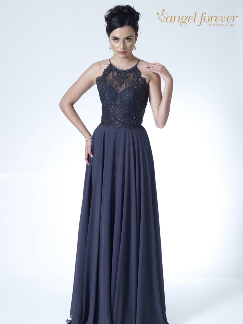 Photograph: Angel Forever Robe de bal de fin d'année en mousseline avec corsage en dentelle (anthracite)