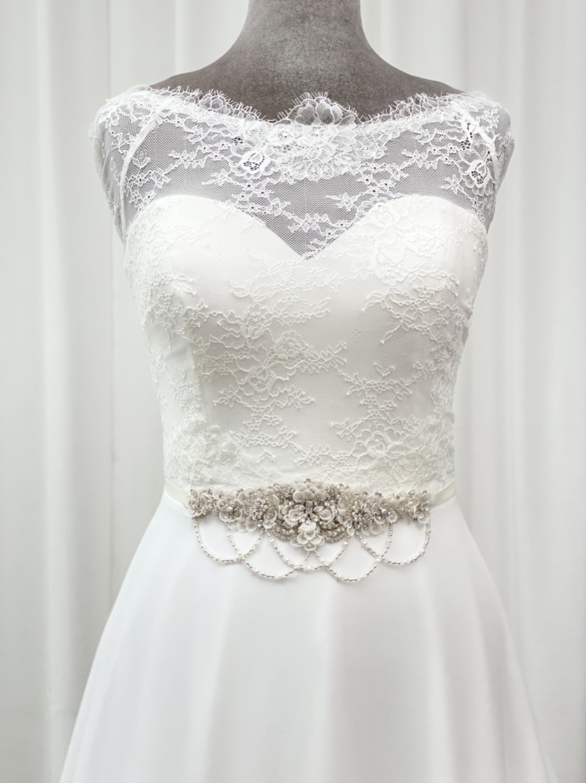 Photograph: Darlington Embellished Floral Bridal Belt with Beaded Drapes