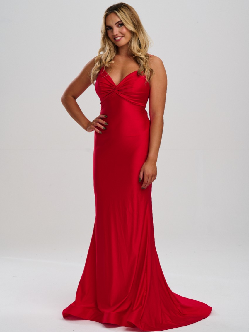 Photograph: Linzi Jay Gathered Front Tie Back Mermaid Prom Dress with Train