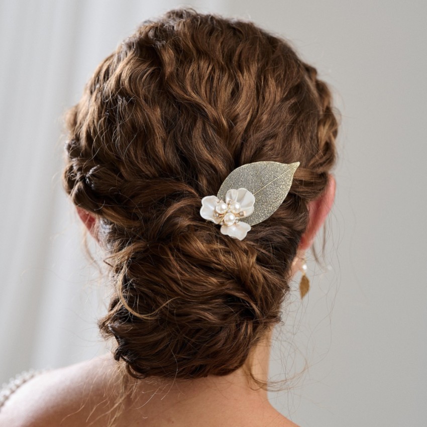 Photograph: Arianna Épingle à cheveux à feuilles et fleurs simples ARP752