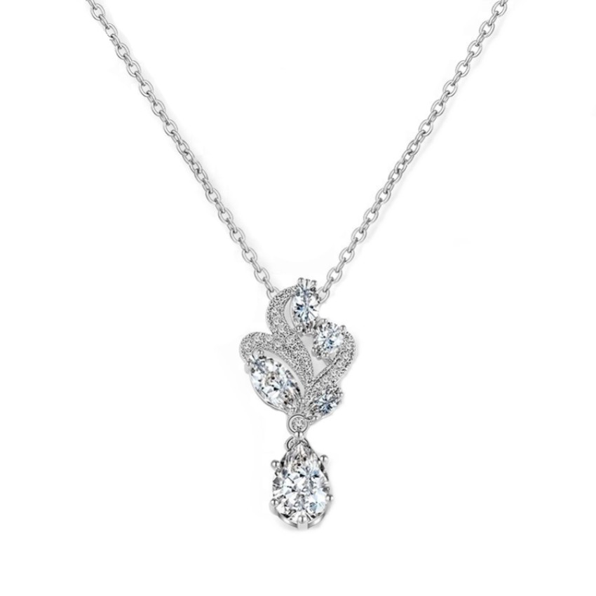 Photograph: Bejeweled Crystal Vintage Pendant Necklace (Silver)