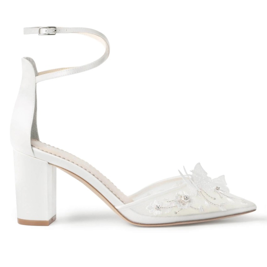 Photograph: Bella Belle Eliza Ivory Silk Butterfly Block Heel Wedding Shoes