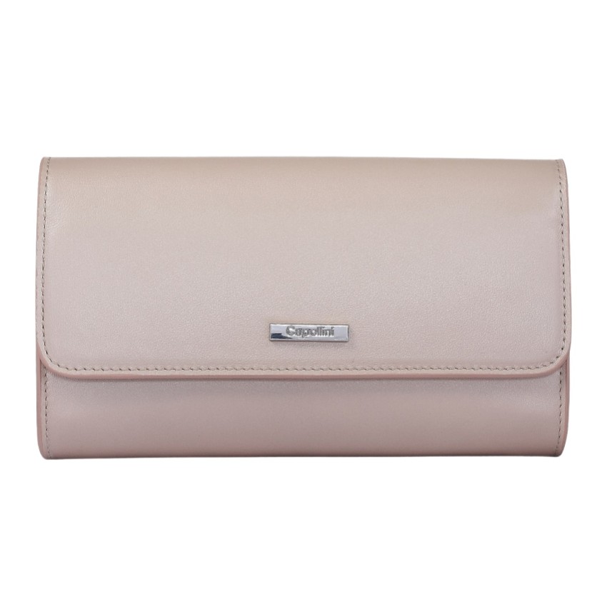 Photograph: Capollini Almond Pearlised Leather Clutch Bag