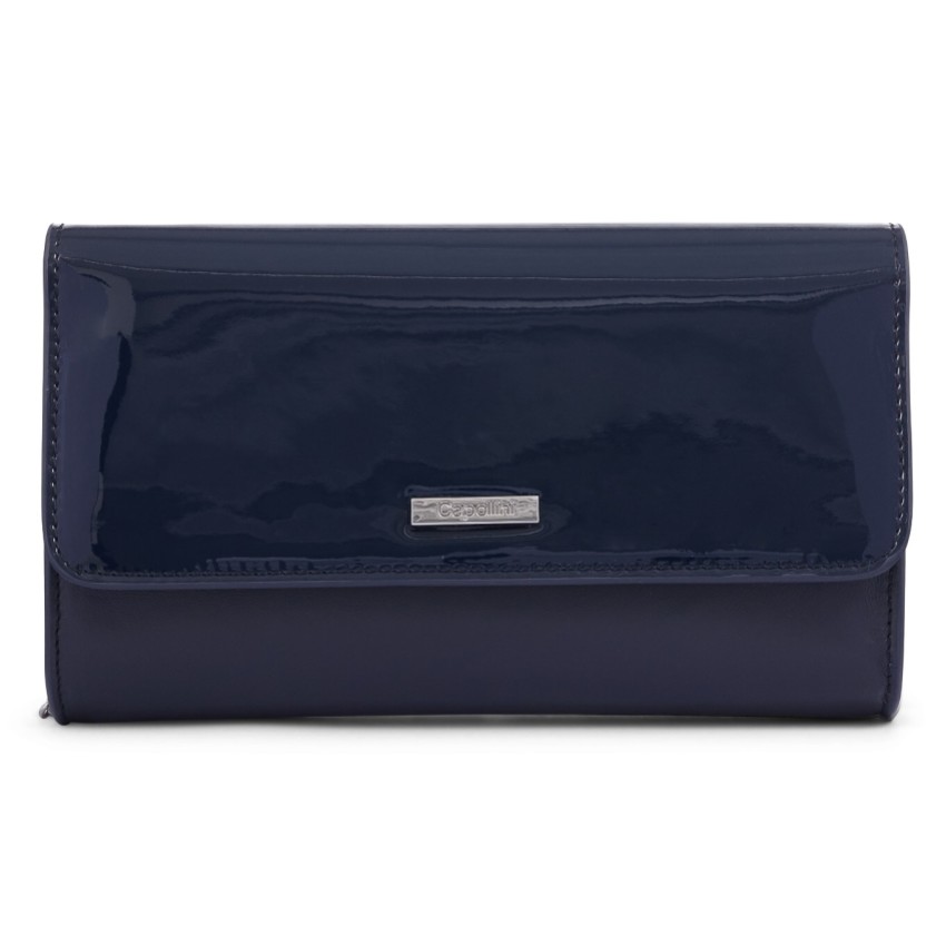 Photograph: Capollini Navy Patent Leather Clutch Bag