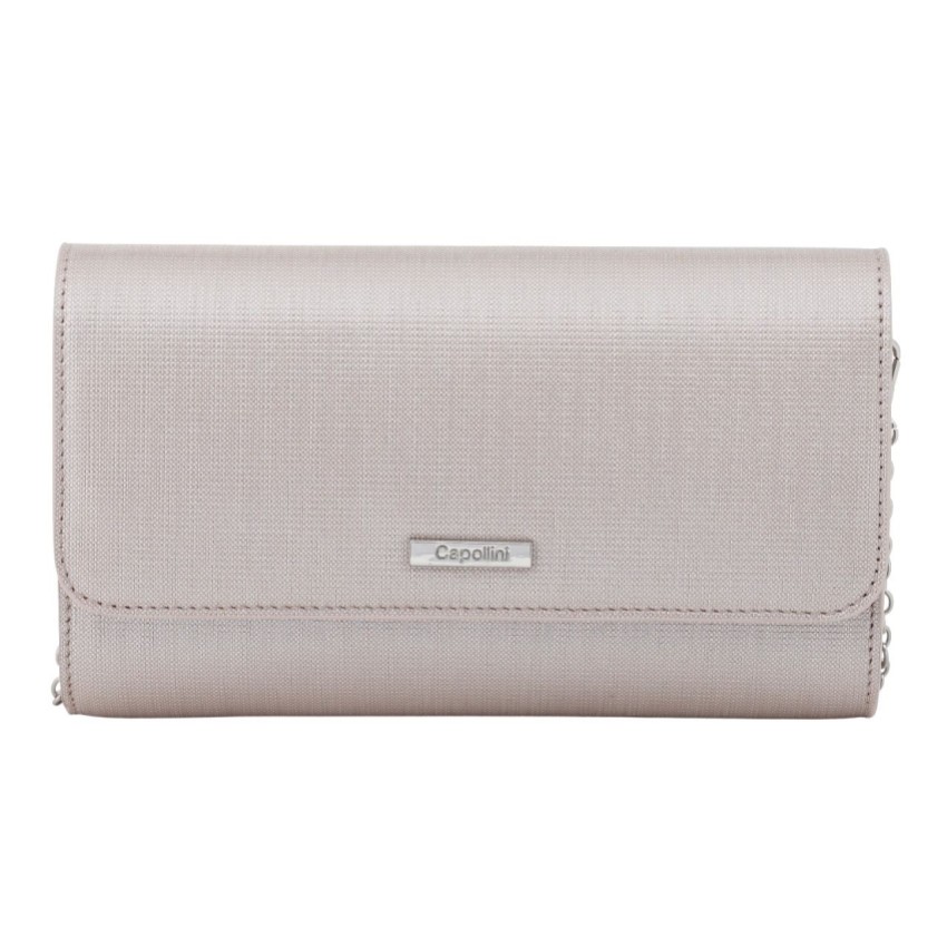 Photograph: Capollini Pearlised Blush Leather Clutch Bag