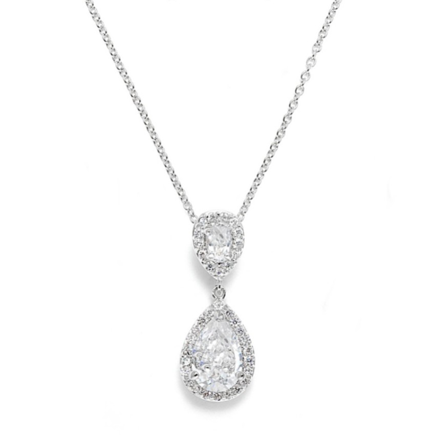 Photograph: Celeste Crystal Embellished Pendant Necklace (Silver)