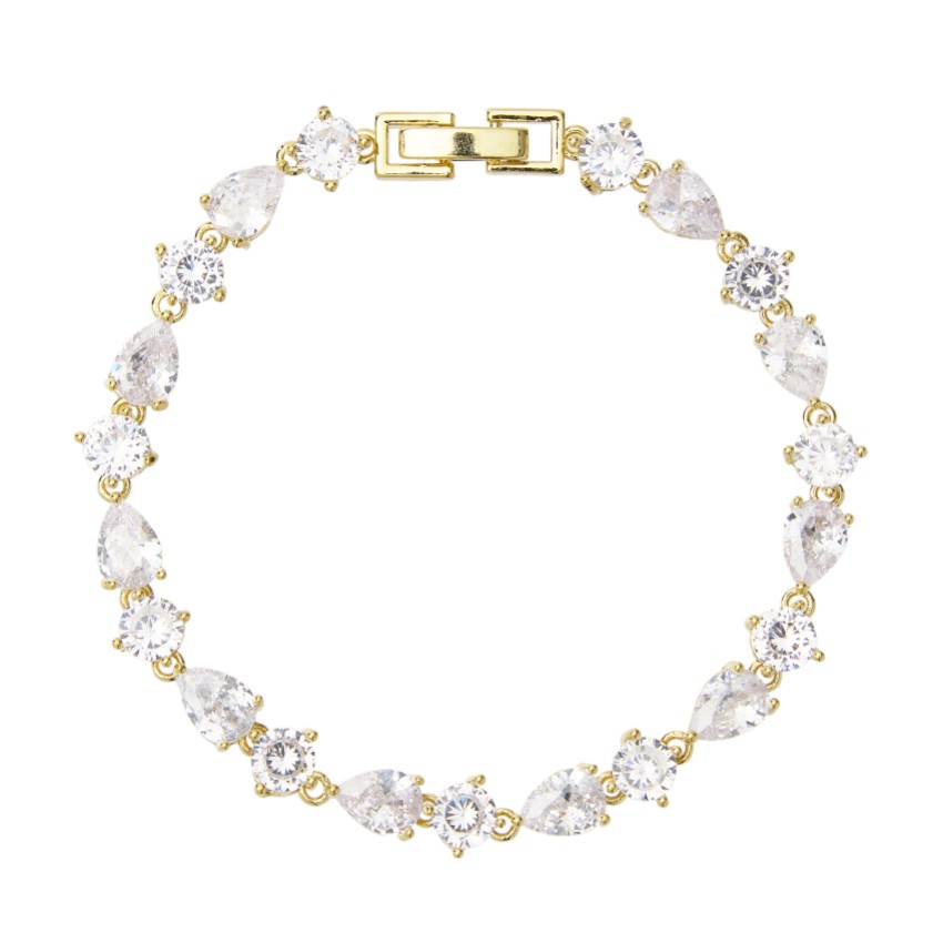 Photograph: Connaught Dainty Cubic Zirconia Wedding Bracelet (Gold)