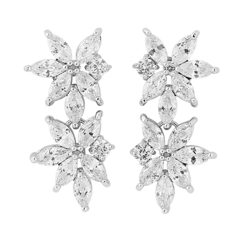 Cosmos Statement Crystal Wedding Earrings