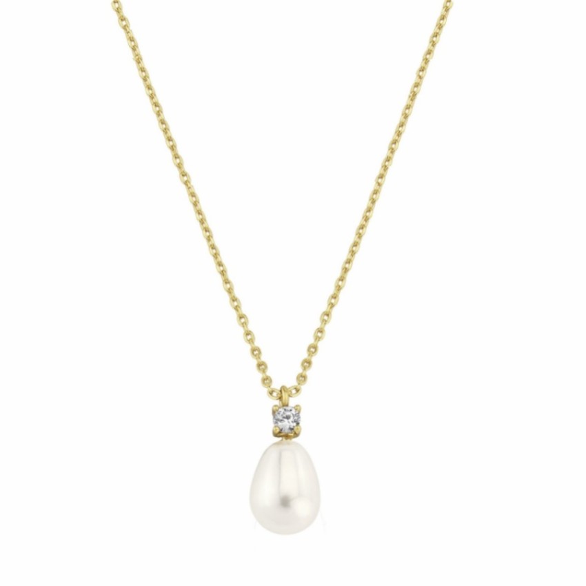 Photograph: Dolci Gold Teardrop Pearl Pendant Necklace