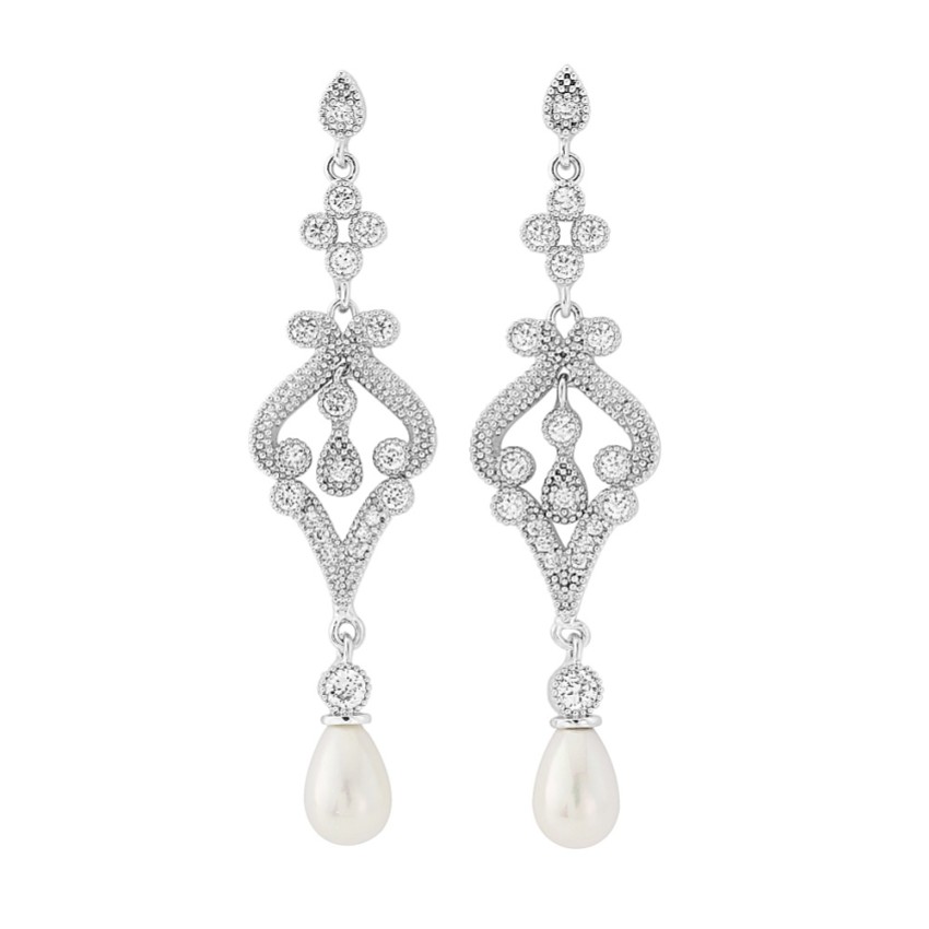 Photograph: Enchanting Vintage Inspired Chandelier Wedding Earrings (Silver)