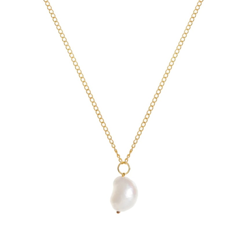 Photograph: Freya Rose Baroque Pearl 22ct Gold Pendant Necklace