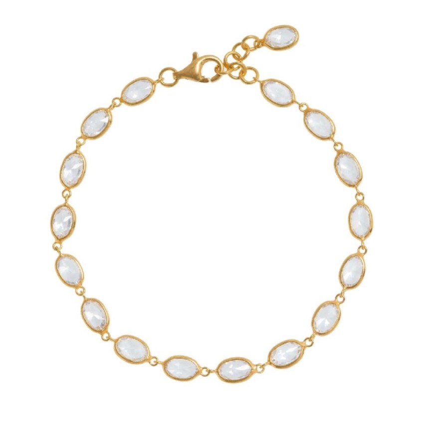 Photograph: Freya Rose Bracelet ovale en cristal encadré d'or