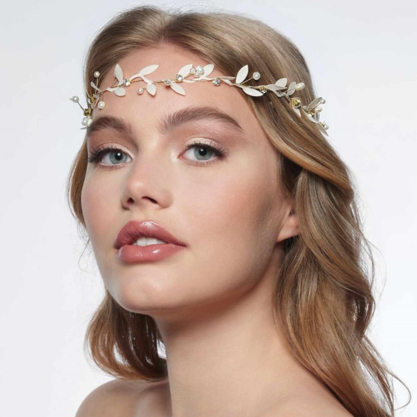 Photograph: Gaia Gold Leaf Bridal Boho Headband