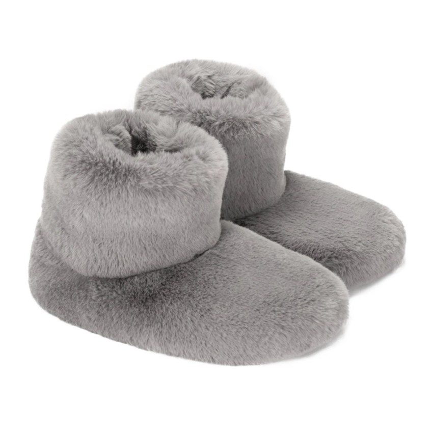 Photograph: Helen Moore Gray Faux Fux Slipper Boots