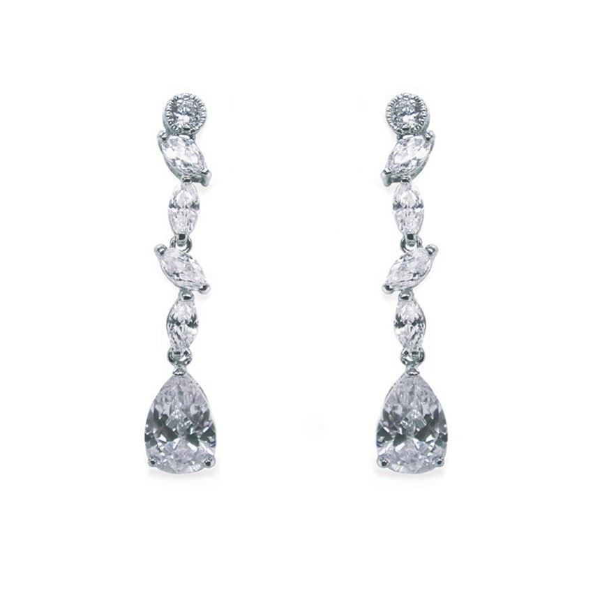 Photograph: Ivory and Co Andorra Cubic Zirconia Wedding Earrings