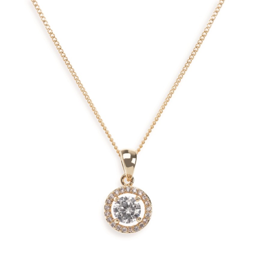 Photograph: Ivory and Co Balmoral Gold Crystal Pendant Necklace