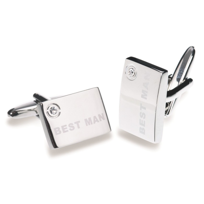 Photograph: Ivory and Co Best Man Cufflinks with Crystal Detail