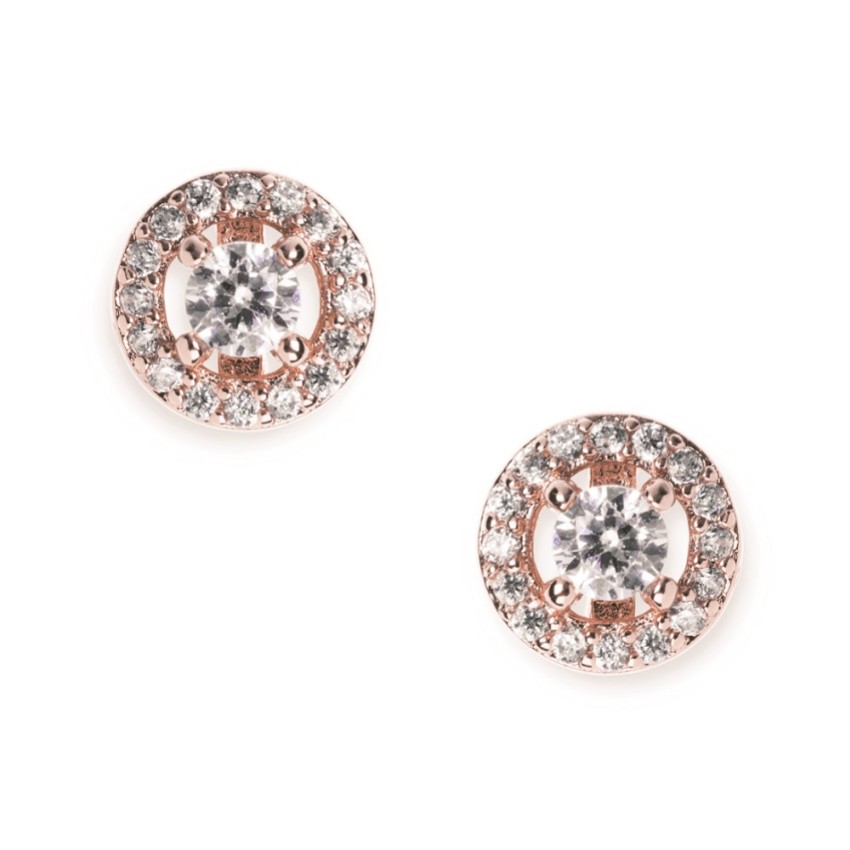 Photograph: Ivory and Co Boucles d'oreilles Balmoral en or rose et cristal