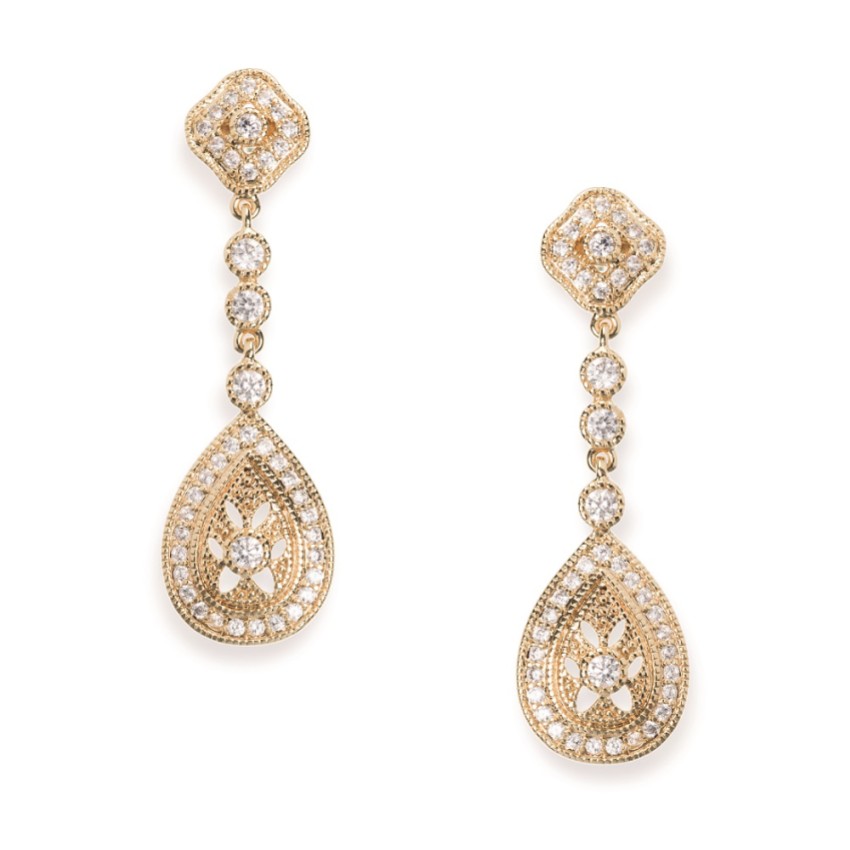 Photograph: Ivory and Co Boucles d'oreilles mariage Moonstruck en cristal doré