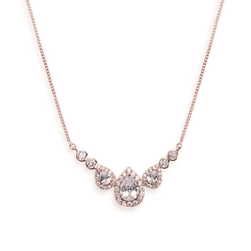 Photograph: Ivory and Co Collier de mariage en cristal Sorbonne (or rose)