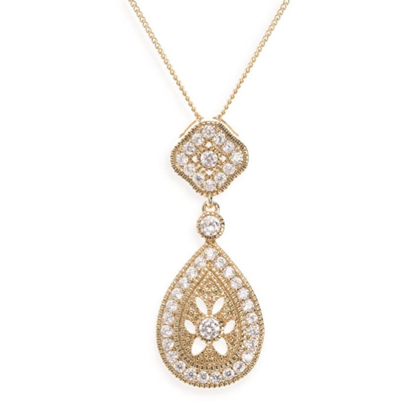 Photograph: Ivory and Co Collier à pendentifs en cristal doré Moonstruck