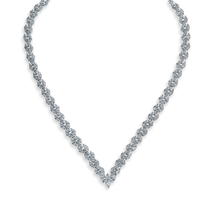Photograph: Ivory and Co Lincoln Cubic Zirconia Wedding Necklace