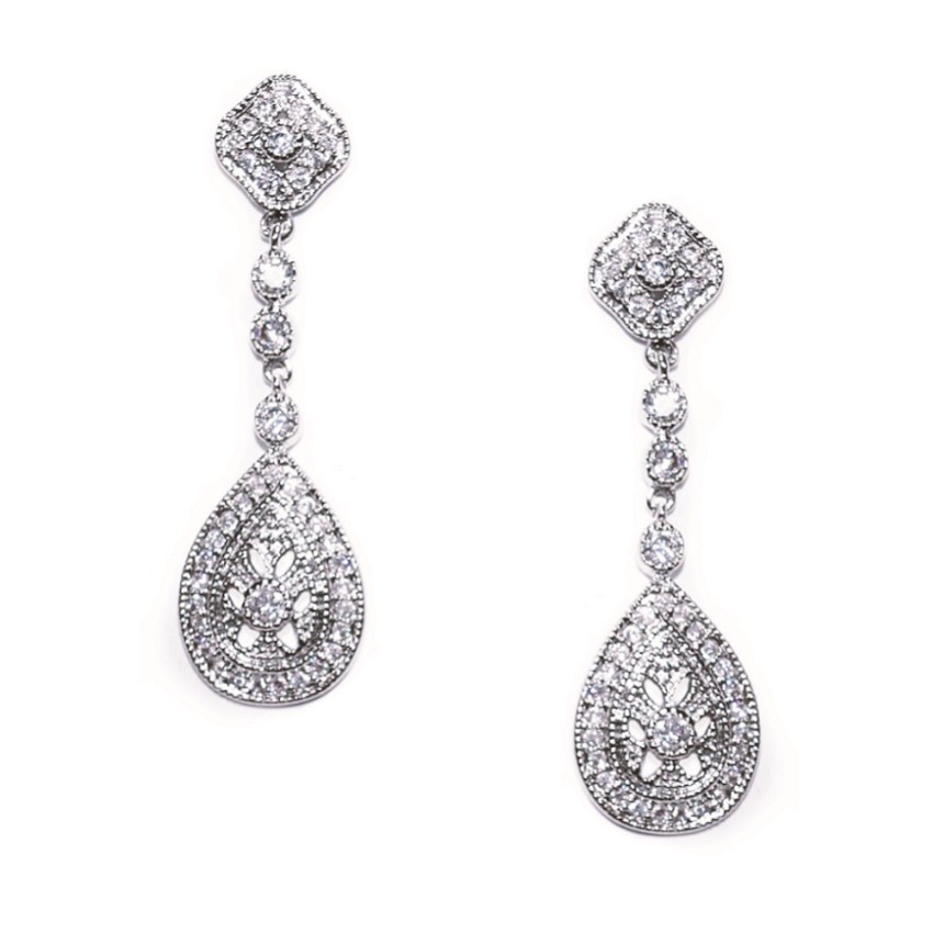 Photograph: Ivory and Co Moonstruck Crystal Wedding Earrings