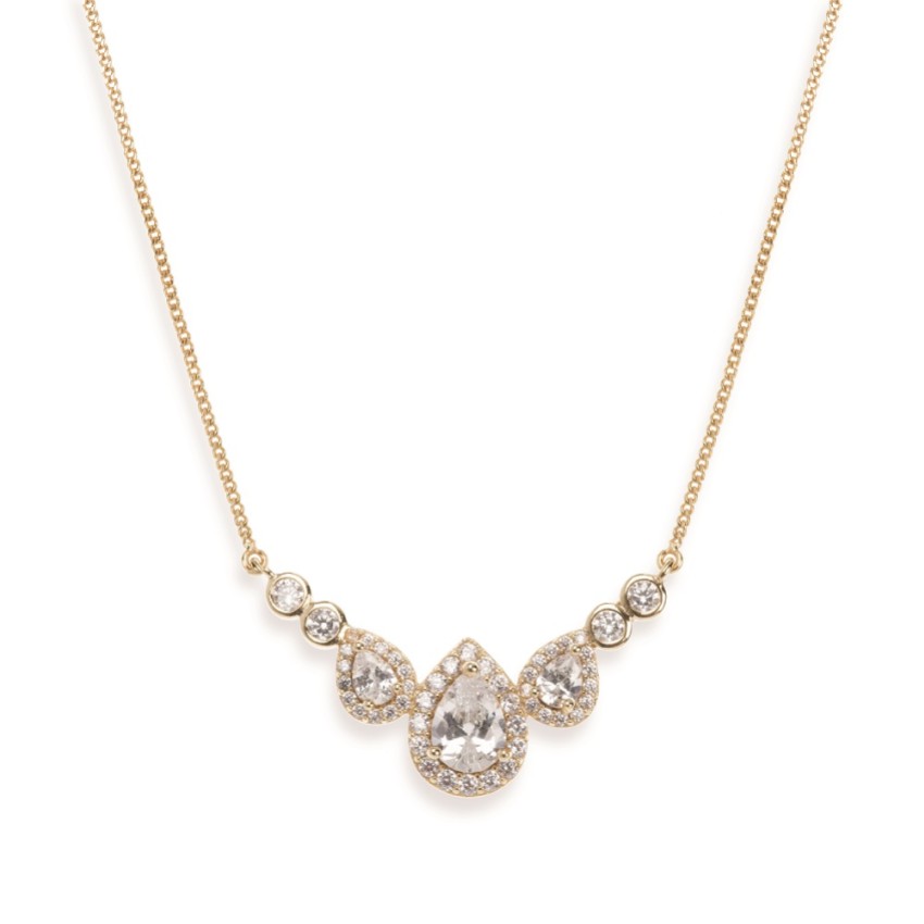 Photograph: Ivory and Co Sorbonne Crystal Wedding Necklace (Gold)