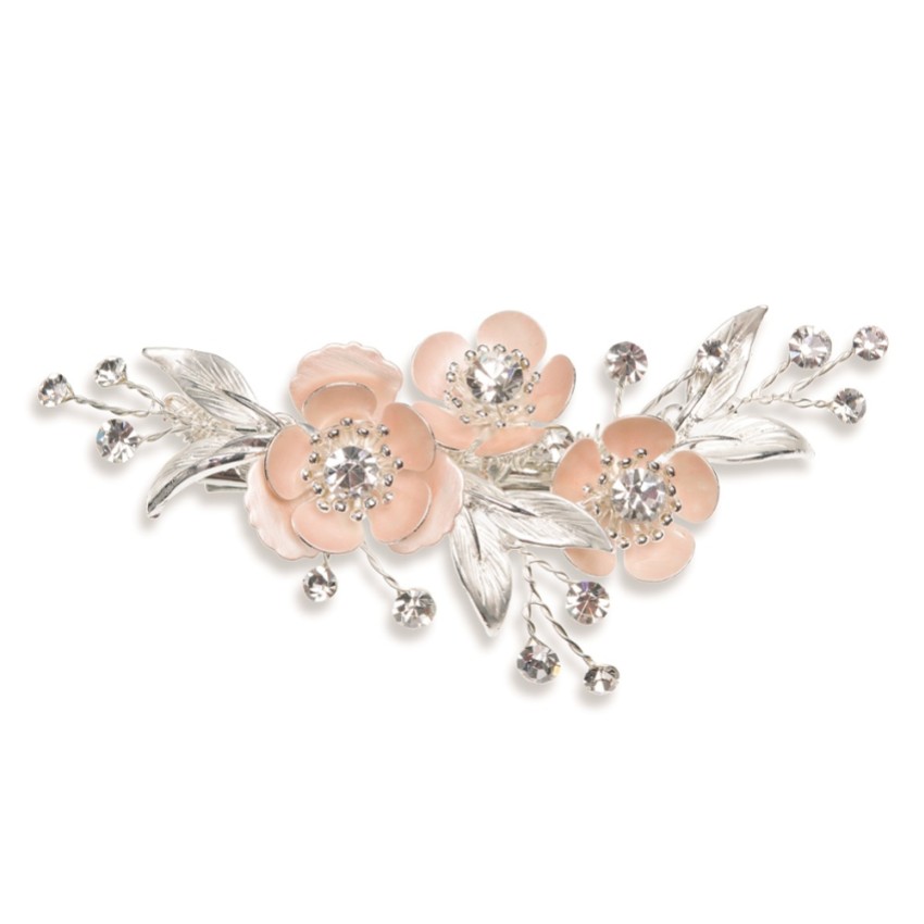 Photograph: Ivory and Co Spirit Pale Pink Blossoms and Crystal Hair Clip