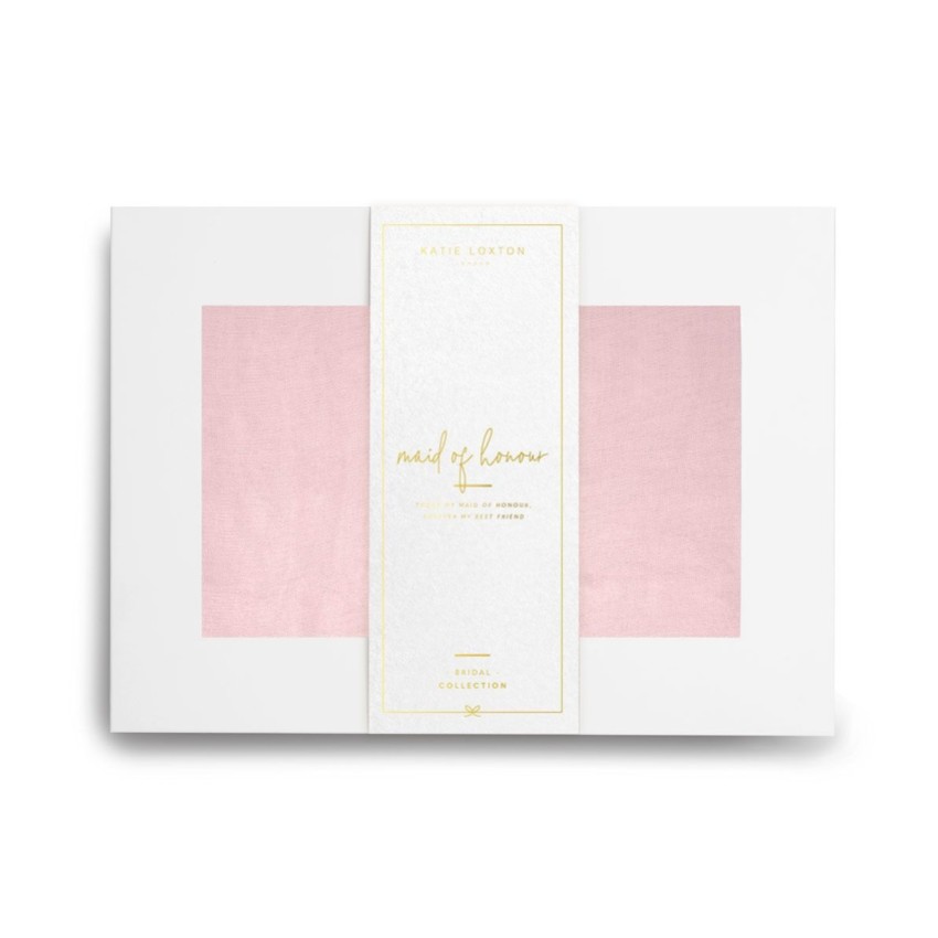 Photograph: Katie Loxton foulard en soie rose pâle 'Maid of Honour' Wrapped Up In Love Boxed