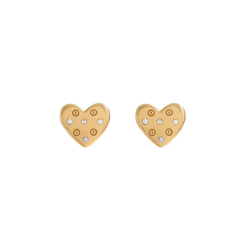 Photograph: Olivia Burton Boucles d'oreilles cœur en cristal doré