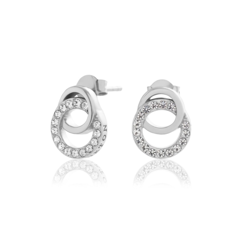 Photograph: Olivia Burton Boucles d'oreilles pendantes à maillons en argent serti de pierres précieuses