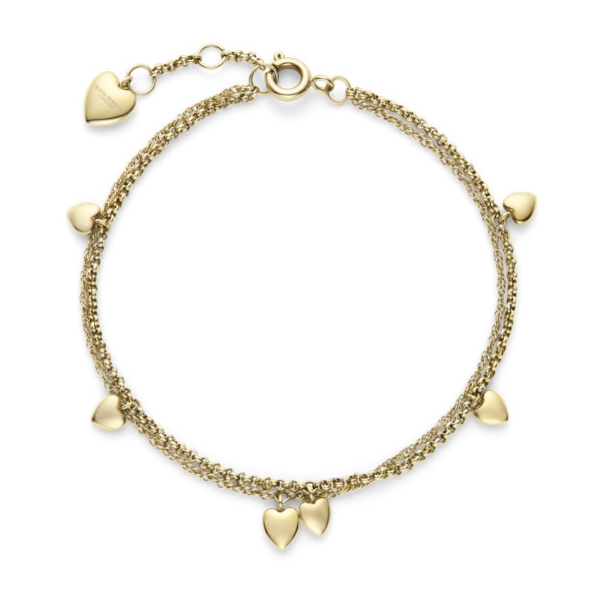 Fotografia: Olivia Burton Bracciale a doppia catena Mini Heart placcato oro