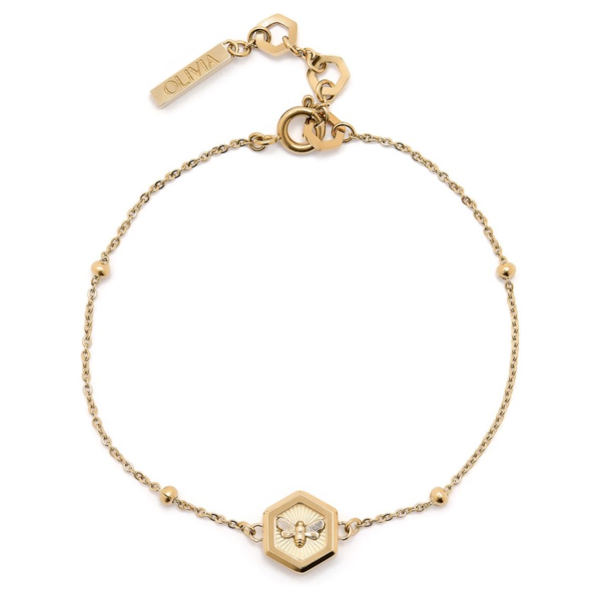 Photograph: Olivia Burton Bracelet Minima abeille et nid d'abeille en or