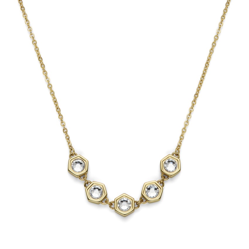 Fotograf: Olivia Burton Crystal Honeycomb Gold Plated Stacking Necklace