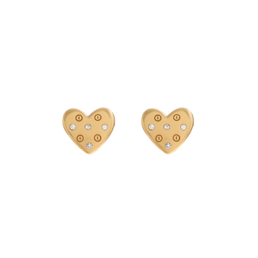 Photograph: Olivia Burton Gold Crystal Heart Stud Earrings