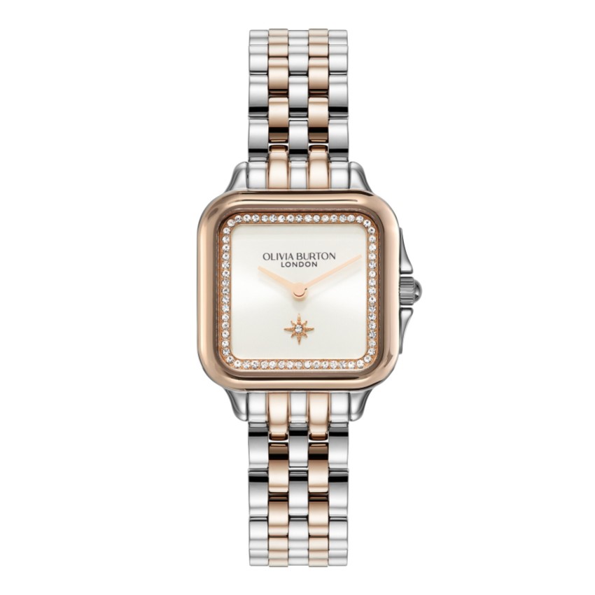 Photograph: Olivia Burton Grosvenor 28mm White and Two Tone Bracelet Watch