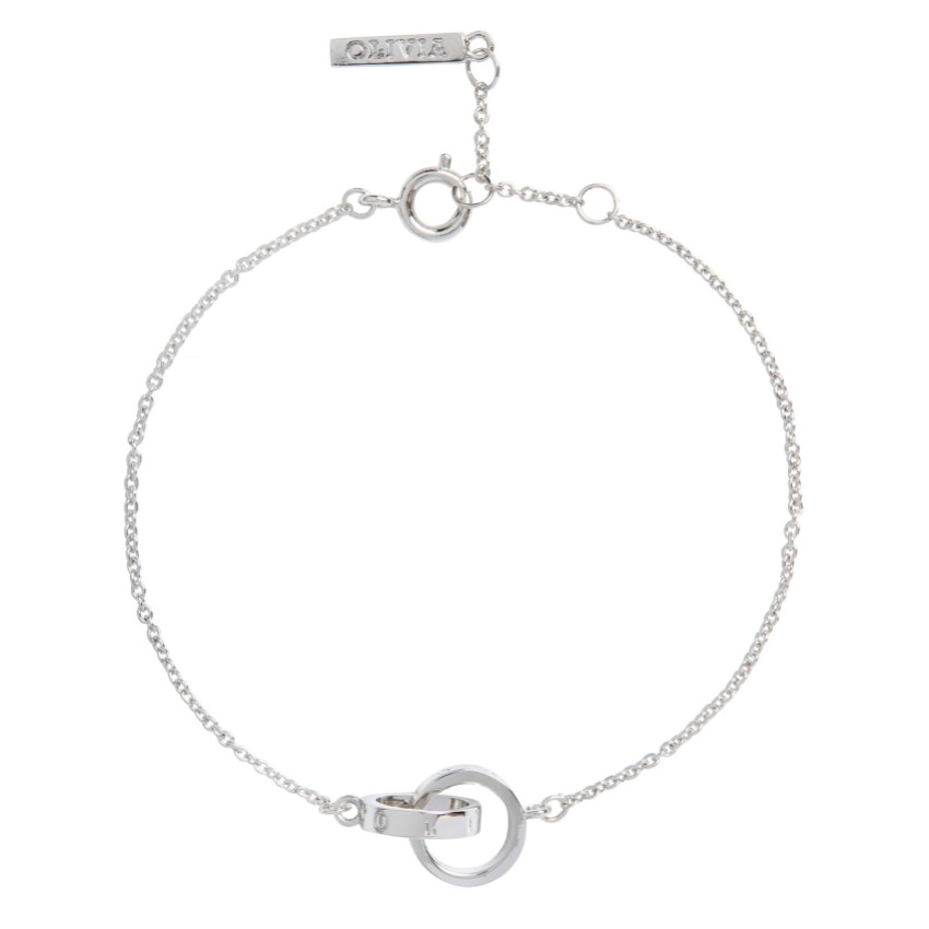 Fotograf: Olivia Burton Klassisches Silber Interlink Zierliches Kettenarmband