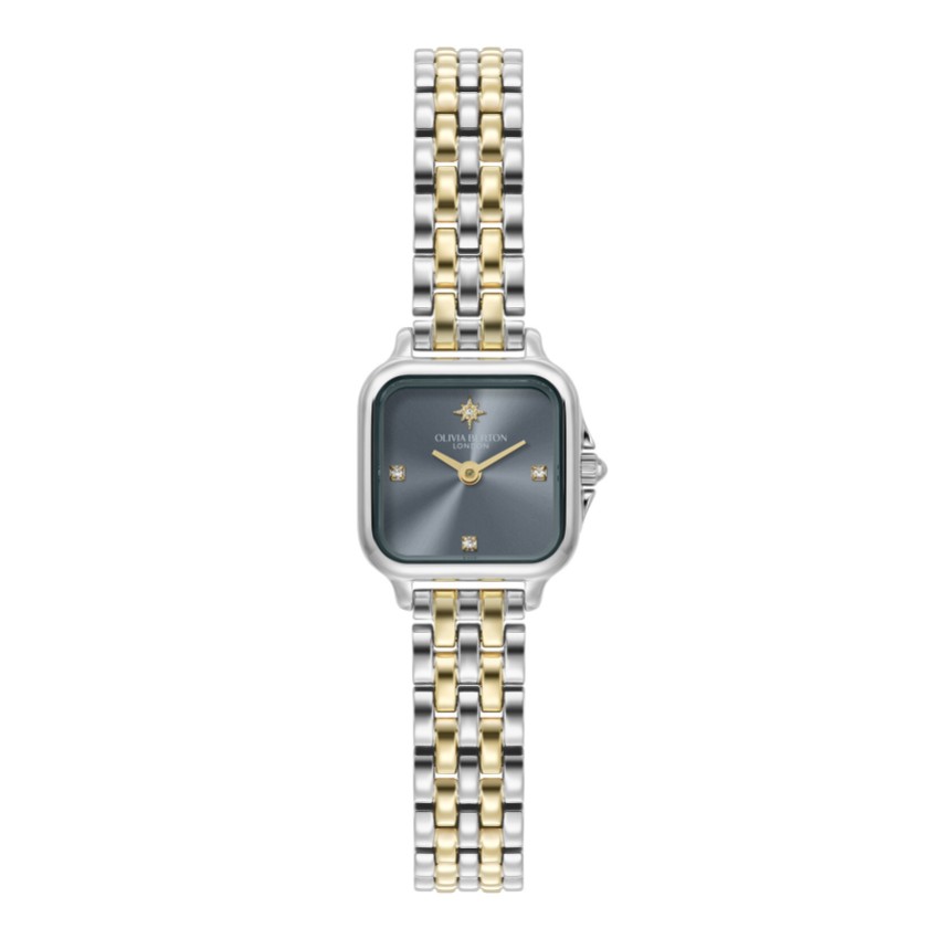 Fotografia: Olivia Burton Mini Grosvenor 20 mm Chalk Blue e orologio con bracciale bicolore