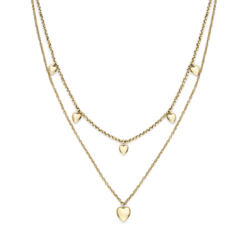 Photograph: Olivia Burton Mini Heart Gold Plated Double Chain Necklace