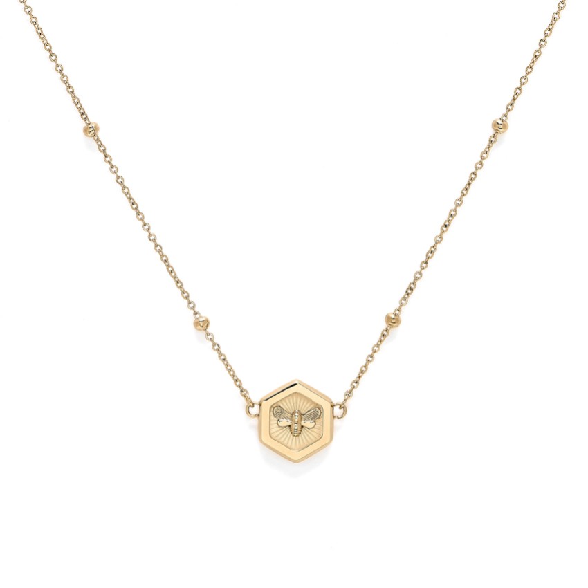 Photograph: Olivia Burton Minima Bee and Honeycomb Gold Pendant Necklace