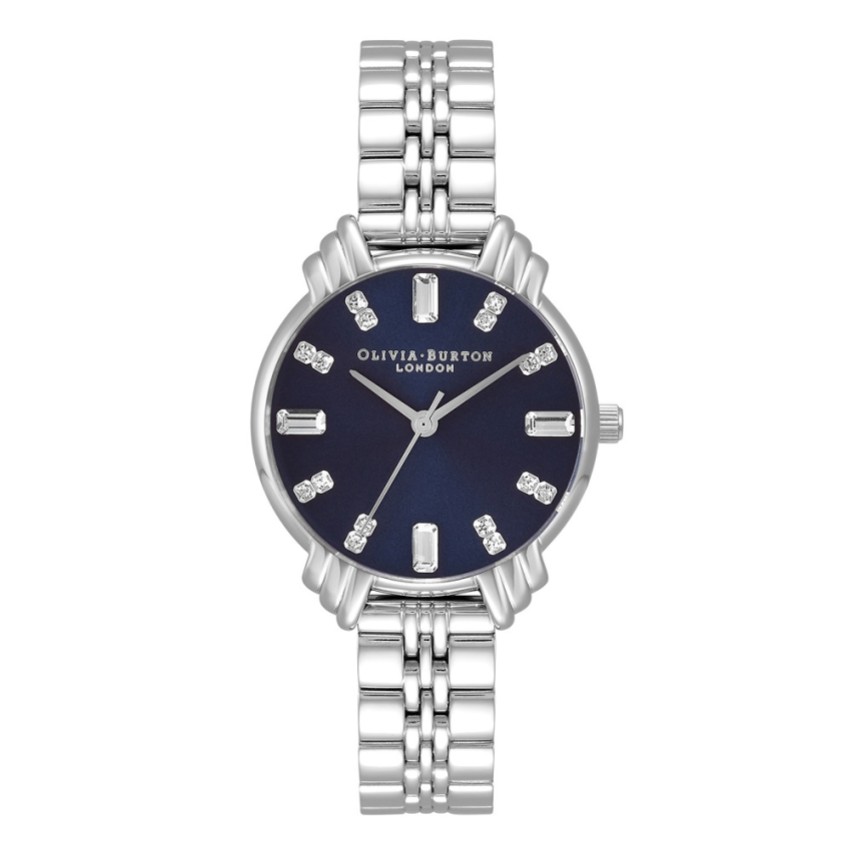 Photograph: Olivia Burton Montre bracelet art déco 30 mm marine et argent