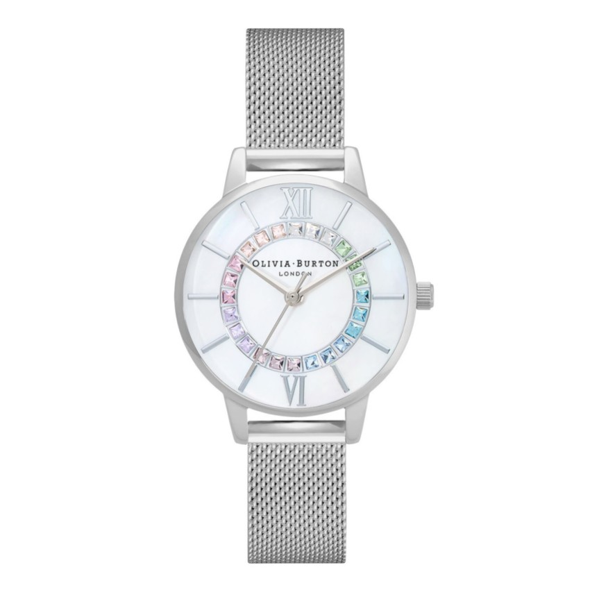 Fotografia: Olivia Burton Orologio Wonderland 30 mm in maglia bianca e argento