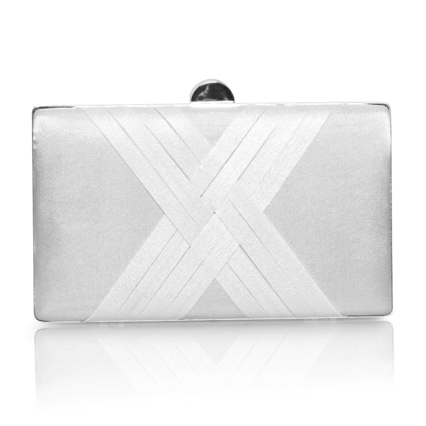 Photograph: Perfect Bridal Bay Dyeable Ivory Criss Cross Satin Clutch Bag