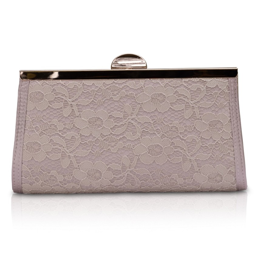 Photograph: Perfect Bridal Pochette Wilma en dentelle et satin taupe